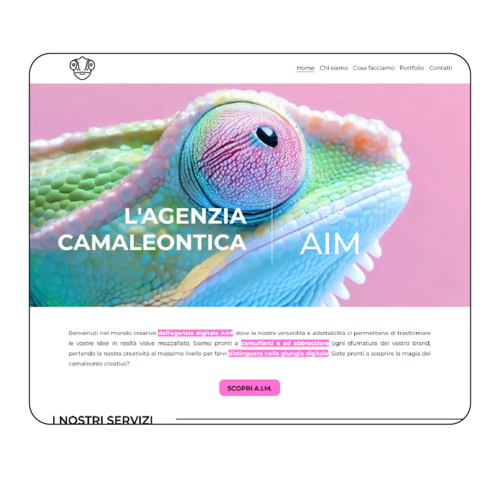 Sito web di A.I.M. agency, progetto universitario di mmWebdesigner